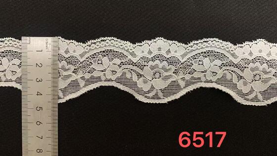 Quality 4.5cm Width Scalloped Edge Spandex Nylon Blend Stretch Lace Trim for Apparel Sewing factory